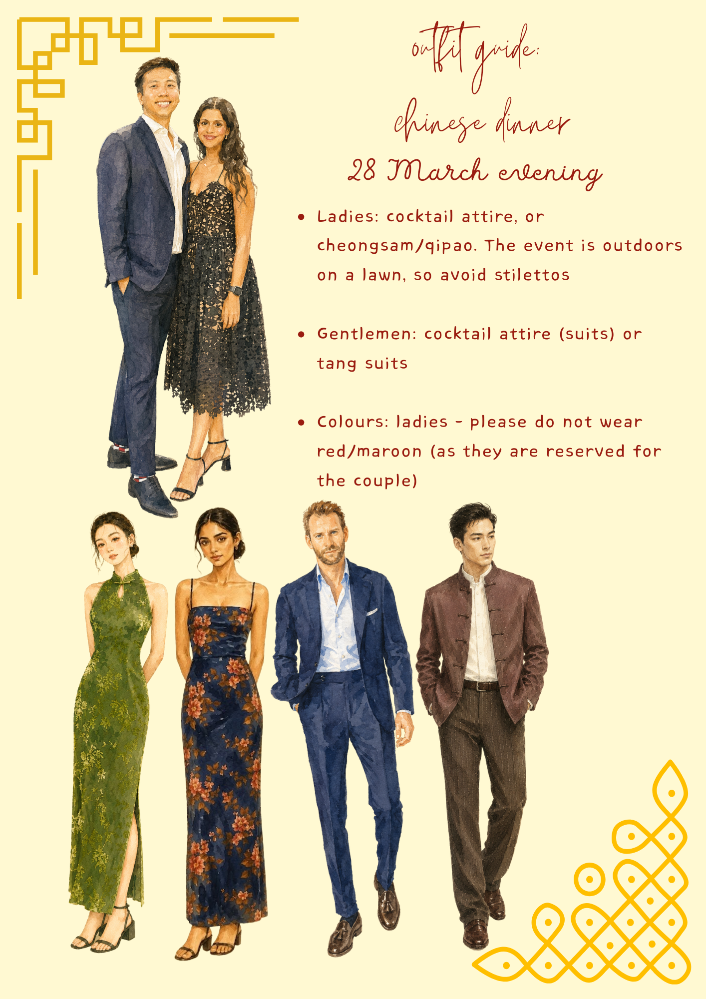 outfit guide: chinese dinner, 28 march evening