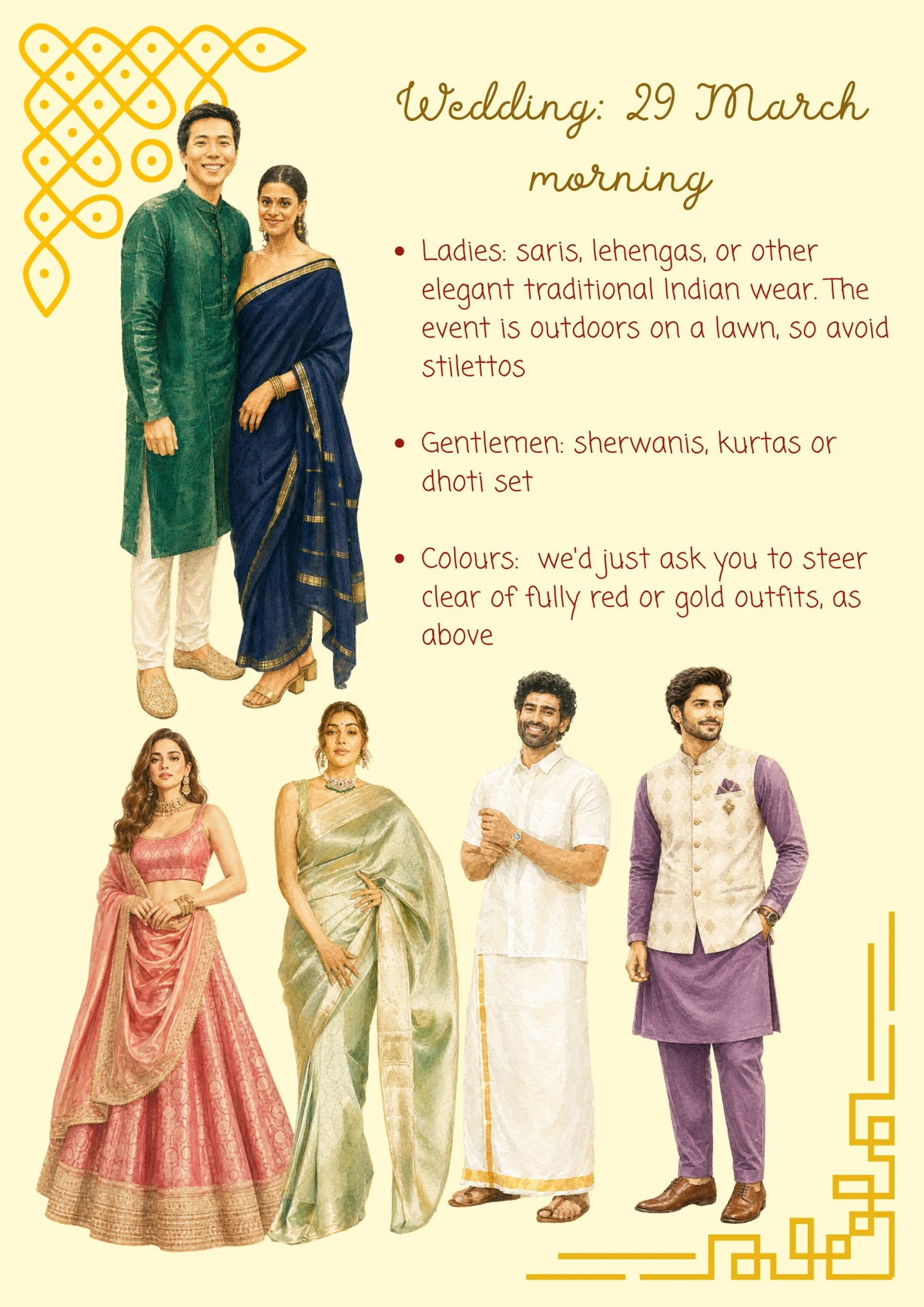 outfit guide: wedding, 29 march morning