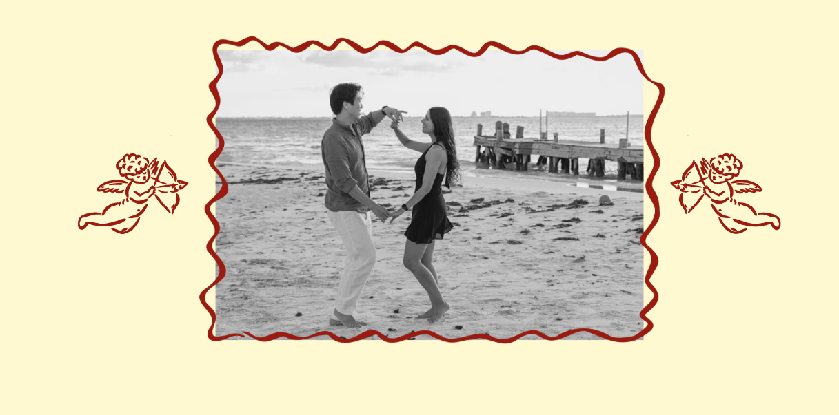 Dee & John dancing on the beach